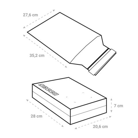 Buste per Spedizioni in Cartone cm. 28x20,6x7 h (Rif. M3) - Chiusura  Adesiva, colore Avana